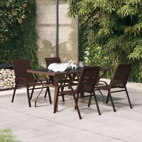 Berkfield Home 5 Piece Garden Dining Set Brown & Black