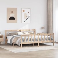 Berkfield Home Bed Frame without Mattress 180x200 cm Super King Solid Wood Pine in Brown