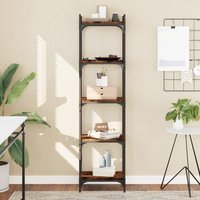 Berkfield Home Bookcase 5-Tier Smoked Oak 40x30x154 cm Engineered Wood in Brown | Size: 40 x 30 x 154 cm