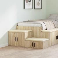 Berkfield Home Storage Cabinet in Sonoma Oak - 118x41x40 cm, Made of Engineered Wood in Beige | Size: 118 x 41 x 40 cm