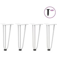 Berkfield Home Hairpin Table Legs 4 pcs White 30 cm Solid Steel