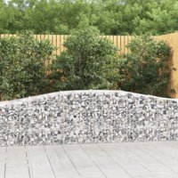 Berkfield Home Arched Gabion Baskets 5 pcs 400x50x60/80 cm Galvanised Iron in Silver