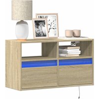 TV Wall Cabinet LED Lights Sonoma Oak 80x31x45 cm x 31 x 45 cm
