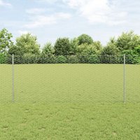 Berkfield Home Hexagon Fence with 22 U Posts Silver 1x25 m Steel