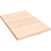 Berkfield Home Wall Shelf 40x60x2 cm Untreated Solid Wood Oak in Brown | Size: 40 x 60 x 2 cm