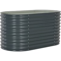 Berkfield Home Garden Raised Bed 160x80x81 cm Galvanised Steel Grey | Size: 160 x 80 x 81 cm