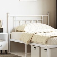 Berkfield Home Metal Headboard White 100 cm