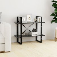 Berkfield Home 2-Tier Book Cabinet Grey 80x30x70 cm Engineered Wood | Size: 80 x 30 x 70 cm