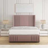Peyton Divan Bed Set Plush Velvet 54"Headboard & Mattress No Drawers King