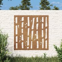 Berkfield Home Garden Wall Decoration 55x55 cm Corten Steel Bamboo Design in Brown