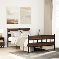 Berkfield Home Bed Frame without Mattress with Headboard & Footboard 120x200 cm in Brown | Size: Small Double