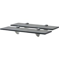 Berkfield Home Floating Shelves 2 pcs Glass 40x10 cm 8 mm in Black