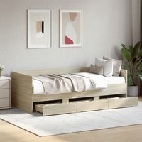 Daybed Drawers without Mattress Sonoma Oak 75x190 cm Small Single