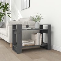 Berkfield Home Book Cabinet/Room Divider Grey 80x35x56.5 cm Solid Wood Pine