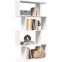 Berkfield Home Room Divider Bookcase 4-Tier White 70x24x129 cm Engineered Wood | Size: 70 x 24 x 129 cm