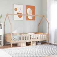 Berkfield Home Kids' House Bed Frame without Mattress 90x190 cm Single Pine in Brown