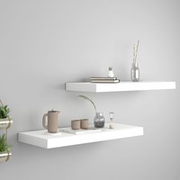 Berkfield Home Floating Wall Shelves 2 pcs White 60x23.5x3.8 cm MDF