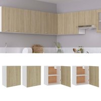 Berkfield Home Hanging Cabinets 2 pcs Sonoma Oak 50x31x60 cm Engineered Wood in Brown | Size: 50 x 31 x 60 cm