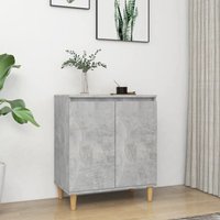 Sideboard&Solid Wood Legs Concrete 60x35x70 cm Engineered Wood x 35 x 70 cm