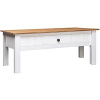 Berkfield Home Coffee Table White 100x60x45 cm Solid Pine Wood Panama Range | Size: 100 x 60 x 45 cm