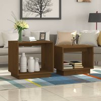 Berkfield Home Nesting Coffee Tables 2 pcs Honey Brown Solid Wood Pine