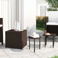 Berkfield Home Side Tables 3 pcs Brown Poly Rattan
