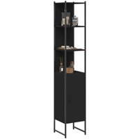 Berkfield Home Bathroom Cabinet Black 33x33x185.5 cm Engineered Wood
