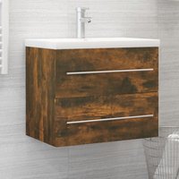 Berkfield Home Sink Cabinet Smoked Oak 60x38.5x48 cm Engineered Wood in Brown