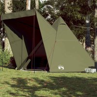 Berkfield Home Family Tent Tipi 6-Person Olive Green Waterproof
