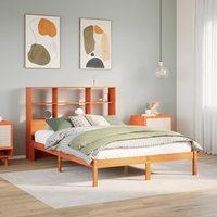 Berkfield Home Bookcase Bed without Mattress Wax Brown 140x200 cm Solid Wood Pine