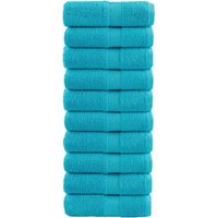 Berkfield Home Premium Guest Towels SOLUND 10 pcs Turquoise 30x50 cm 600 gsm in Blue