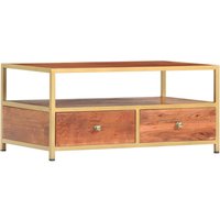 Berkfield Home Coffee Table 90x50x40 cm Solid Acacia Wood in Brown | Size: 90 x 50 x 40 cm