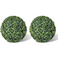 Berkfield Home Boxwood Ball Artificial Leaf Topiary Ball 35 cm 2 pcs in Green