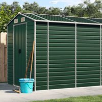 Berkfield Home Garden Shed Green 191x470x198 cm Galvanised Steel | Size: 191 x 470 x 198 cm