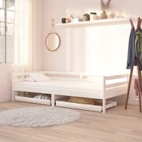 Berkfield Home Day Bed Drawers 2 pcs White Solid Pinewood