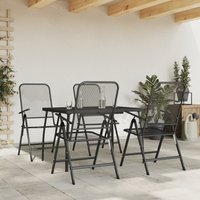 Berkfield Home 5 Piece Garden Dining Set Anthracite Metal Mesh in Black