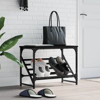 Berkfield Home Shoe Rack Black 60x30x45 cm Engineered Wood | Size: 60 x 30 x 45 cm