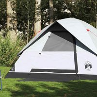 Berkfield Home Family Tent Dome 6-Person White Blackout Fabric Waterproof