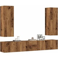 Wall Mounted TV cabinets 5 pcs Old Wood Engineered Wood