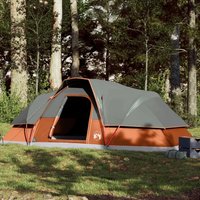 Berkfield Home Family Tent Dome 9-Person Orange Waterproof in Grey