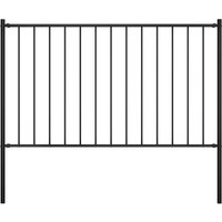 Berkfield Home Fence Panel with Posts Powder-coated Steel 1.7x0.75 m Black