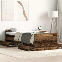 Bed Frame without Mattress Old Wood 100x200cm Engineered Wood 100x200 cm