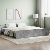 Berkfield Home Bed Frame with Headboard & Footboard Concrete Grey 200x200 cm