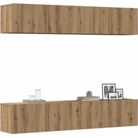 Wall Mounted TV cabinets 4 pcs Artisan Oak Engineered Wood