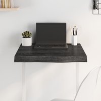 Berkfield Home Table Top Dark Grey 60x60x(2-6) cm Treated Solid Wood Oak