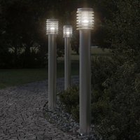 Berkfield Home Outdoor Floor Lamps 3pcs Silver 110cm Stainless Steel