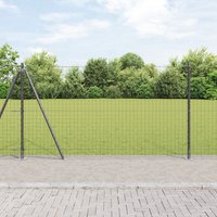 Berkfield Home Fence Posts with Base Plates 26 pcs √ò32mm 68.5cm Galvanised Steel in Grey