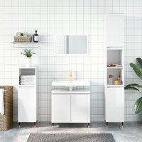 Berkfield Home Bathroom Cabinet High Gloss White 58x33x60 cm Engineered Wood | Size: 58 x 33 x 60 cm