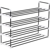 Berkfield Home Shoe Rack with 4 Shelves Metal & Plastic Black