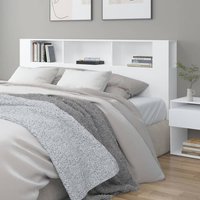 Berkfield Home Headboard Cabinet White 200x18.5x104.5 cm